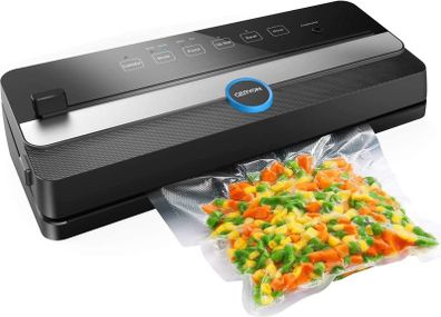 Vacuum Sealer Machine, Automatic Food Sealer Machine for w/Built-in Cutter|Starter Kit|Led Indicator Lights|Easy to Clean|Dry & Moist Food Modes| Compact Design (Black)