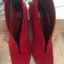 Raspberry red suede shoes Image 7
