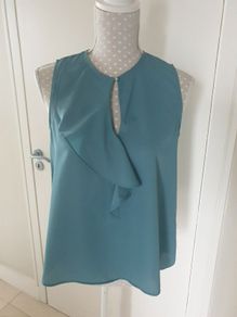 Zara green sleeveless top size small uk10