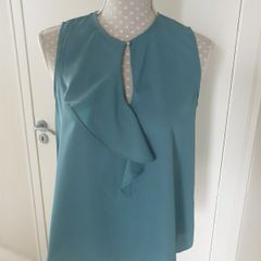 Zara green sleeveless top size small uk10