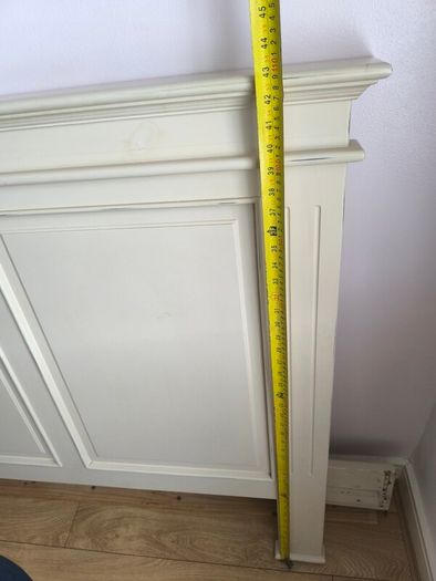 bed frame king size beige creamy solid wood - no slats, nice solid  Headboard