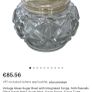vintage glass sugar bowl with integrated thongs Image 7