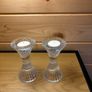 Pair of Clear Fluted Glass Multi-Use Candle Holders (5") - Pristine Condition Image 3