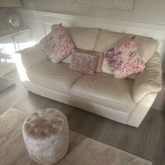 3+ 2 Cream Leather Sofa