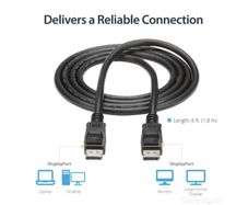 StarTech 6 ft Certified DisplayPort 1.2 Cable with Latches M/M DisplayPort 4k DisplayPort Male Digital Audio/Video DisplayPort Male Digital Audio/Video 6ft Black