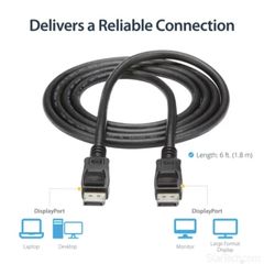 StarTech 6 ft Certified DisplayPort 1.2 Cable with Latches M/M DisplayPort 4k DisplayPort Male Digital Audio/Video DisplayPort Male Digital Audio/Video 6ft Black