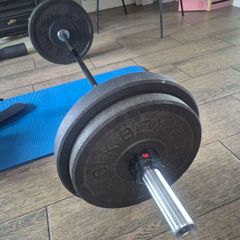 barbell and plates