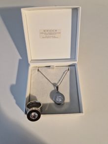 Necklace & Ring Set (Stainless Steel, Crystal Design)