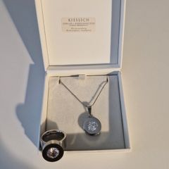 Necklace & Ring Set (Stainless Steel, Crystal Design)