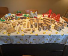 200-piece BRIO wooden train track and trains set