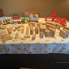 200-piece BRIO wooden train track and trains set