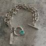 Antique Silver Plated Crystal Toggle Bracelet Image 7