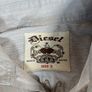 Diesel Embroidered Short Sleeve Button Up Shirt - Mens Sz M - Blue Grey Stripe Image 3