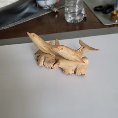 Dolphin carving