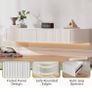 Floating TV Stand Unit with RGB LED Light - 140CM Wall Mounted TV Cabinet with Upgraded Storage & Rounded Edges, Modern TV Media Console for 43-55 Inch TVs Image 4