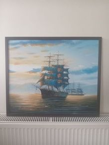 Painting of ships at sea