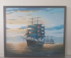 Painting of ships at sea