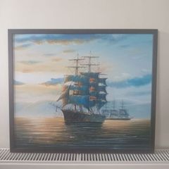 Painting of ships at sea