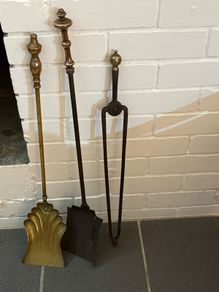 Antique Fireside COMPANION TOOLS, Shovels Tongs Victorian