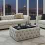 Coffee table 83x63x45cm velvet with glass Image 6