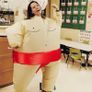 Inflatable Sumo Wrestler Suit Costume for Adult Blow up Halloween Costume Party Fat Suit Fancy Families Member Game Costume Image 4