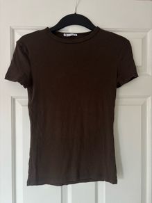 Zara brown ribbed tshirt size S