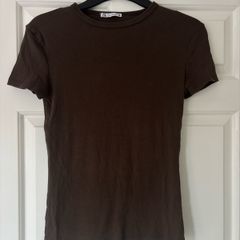 Zara brown ribbed tshirt size S