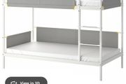 VITVAL Bunk bed frame, white/light grey, 90x200 cm