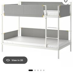 VITVAL Bunk bed frame, white/light grey, 90x200 cm