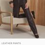 chocolate brown real leather trousers Image 3