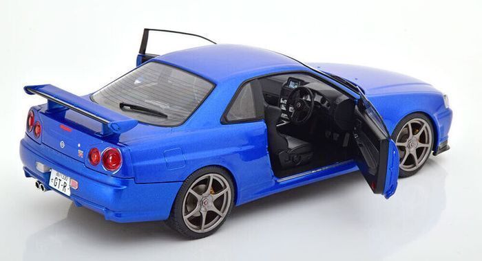 Nissan Skyline GT-R R34 Metallic Blue - New in Box - 1/18