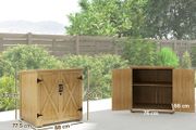 Wooden garden storage cabinet, Double Door, adjustable shelf and bitumen roof, pine wood