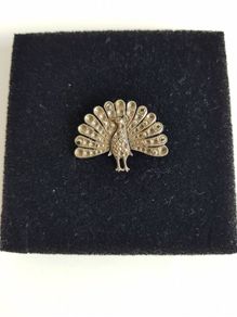 1930's Peacock Marquisite Brooch