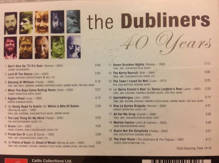The Dubliners.   CD.  "40 Years".