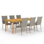 7 Piece Garden Dining Set Grey Image 5