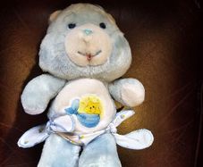Baby Tugs Blue Bear HTF Carebear Kenner American Greetings Corporation AGC 1983 Plush Teddy 12inch Large Vintage