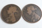 Pair of Victorian pennies