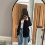 Navy crushed velvet wrap jacket. Size XS Image 2