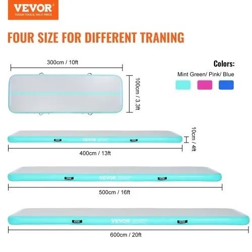 4 m Air Track Inflatable Training Tumbling Gymnastics Gym Mat with Pump
