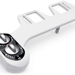 Bidet Toilet Attachment with Hot and Cold Water and Hygienic Toilet Seat Attachment Sprayer Self-Cleaning Nozzle Adjustable Water Pressure Cleaner Non-Electric Rinse