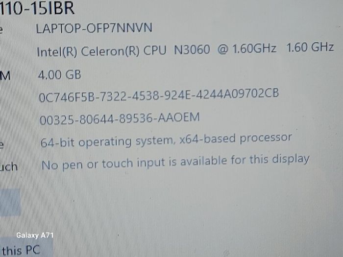 Lenovo Ideapad Model 110-15IBR, Intel Celeron CPU N3060, 1.6GHZ, 4GB Ram, 900GB HDD, Windows 10, Microsoft Edge, Chrome,  and VLC