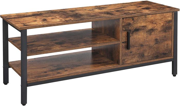 TV Cabinet for TVs Up to 48 Inches Lowboard with Cabinet and 2 Shelves TV Bench Living Room Hallway 110 x 40 x 45 cm Industrial Design Vintage Dark Brown