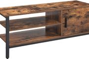 TV Cabinet for TVs Up to 48 Inches Lowboard with Cabinet and 2 Shelves TV Bench Living Room Hallway 110 x 40 x 45 cm Industrial Design Vintage Dark Brown