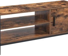 TV Cabinet for TVs Up to 48 Inches Lowboard with Cabinet and 2 Shelves TV Bench Living Room Hallway 110 x 40 x 45 cm Industrial Design Vintage Dark Brown