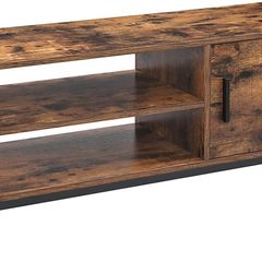 TV Cabinet for TVs Up to 48 Inches Lowboard with Cabinet and 2 Shelves TV Bench Living Room Hallway 110 x 40 x 45 cm Industrial Design Vintage Dark Brown