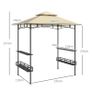 BBQ Gazebo Canopy Shelter With 2 Side Shelves, Storage Baskets Image 2
