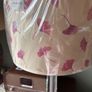 Cut Glass Pillar / Column Table lamp with brand new Sanderson Large Drum lamp shade Image 4