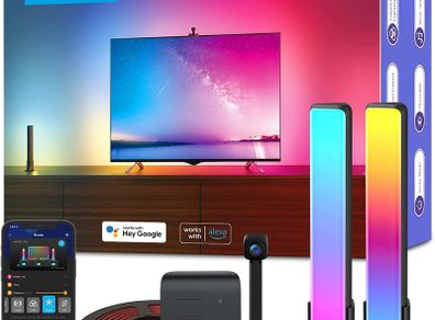 Govee Envisual WiFi RGBIC LED Lights, DreamView T1 Pro Smart LED TV Backlights, Alexa & Google Assistant Compatible Light Bars for 55-65 inch Screen