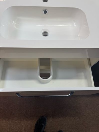 Special Offer Brand New White Gloss 800mm Wide Vanity Unit with tap