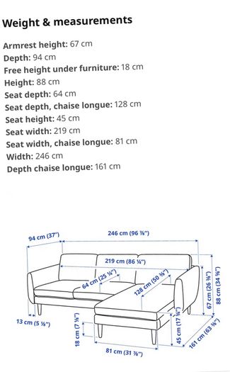 IKEA Smedstorp 4 seater chaise longue